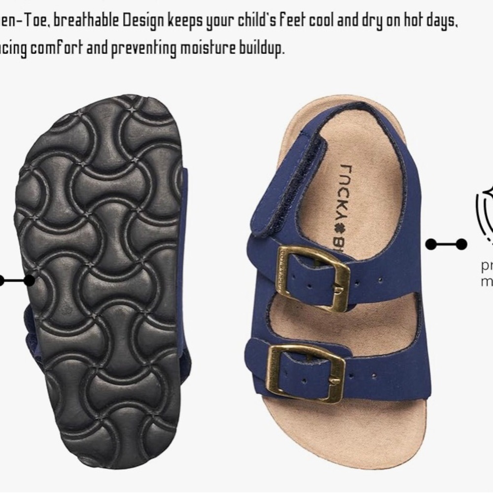 Lucky Brand Toddler Girl Sandals Size8– Brown Cork Sole w Adjustable Strap (NWT) - Picture 7 of 7